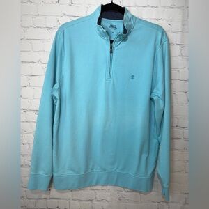 Izod Saltwater relaxed classic size medium robin egg blue 1/4 zip